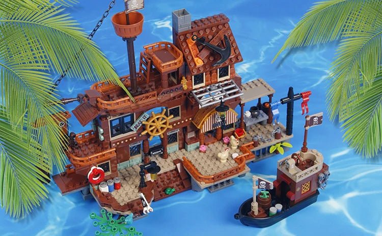 Creative Pirate Island House & Ship Building Blocks Set for Children - silverfoxgoods